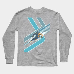 Retro Ski Slopeside Poster Long Sleeve T-Shirt